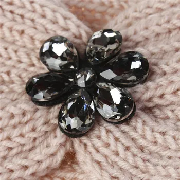 Autumn And Winter New Hair Accessories Rhinestone Flower Knitting Wool Hair Bands For Women Europe And America Popular Keep Warm 5