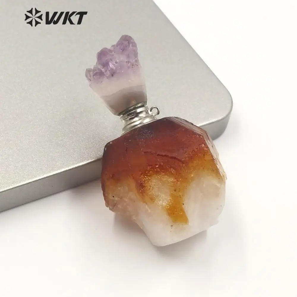 smaller WT-P1499 цельный большой модный желтый камень pe большой массивный необработанный камень флакон для духов Дамский портативный натуральный флакон для духов 1 шт - Окраска металла: smaller