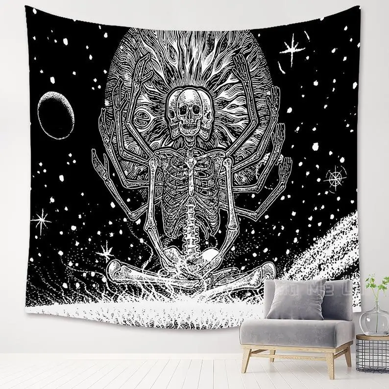 

Фон для фотографирования с изображением черепа и Луны