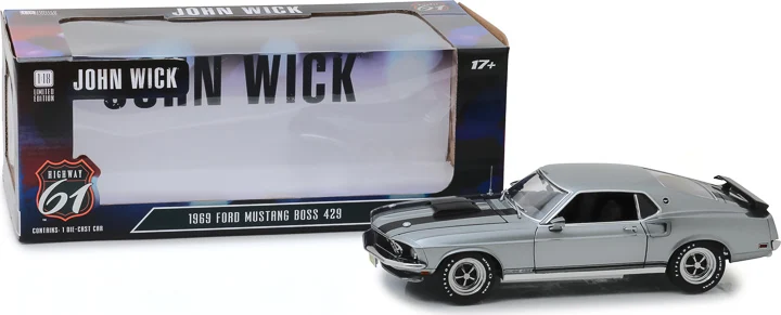 

GreenLight Highway 61 1/18 1969 FORD MUSTANG BOSS 429 Collection of die-casting simulation alloy model car toys