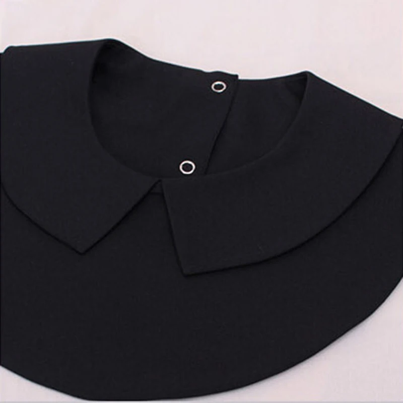 

Popular Black White Solid Color Sweater Lapel Shirt Blouse Detachable Collars Fake Collar Decorations For Women Ladies FS0463