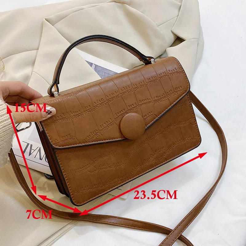 

Crocodile pattern Square Tote bag 2021 Winter New Quality PU Leather Women's Designer Handbag Vintage Shoulder Messenger Bag