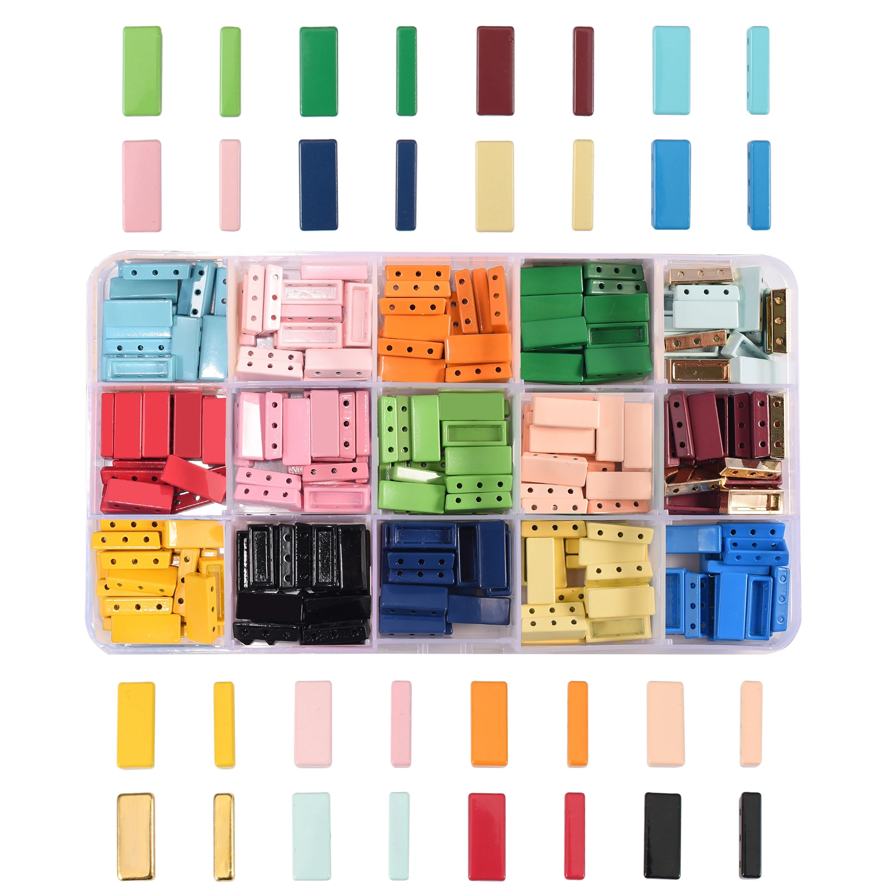 

Оптовая продажа, металлические бусины в виде плитки, цветные блоки, Радуга Миюки Тила, бусины-разделители россыпью для изготовления ювелирн...