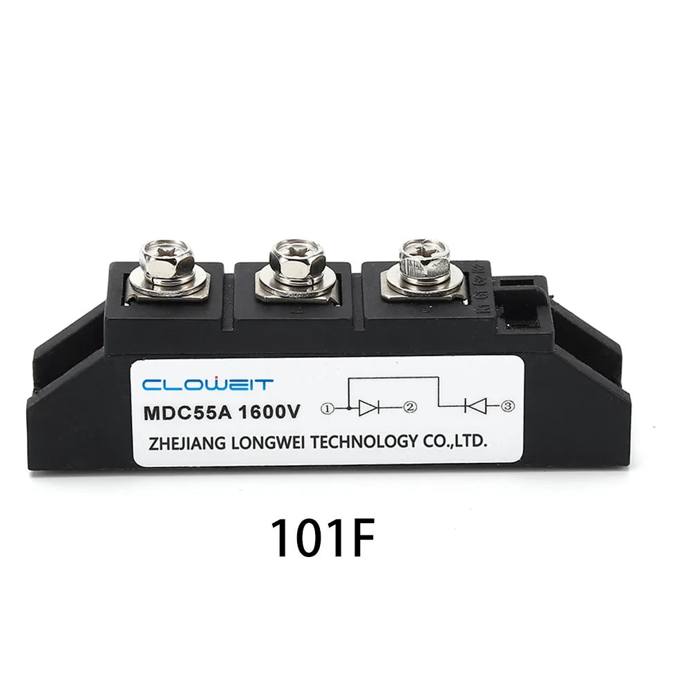 Cloweit Diode Rectifier Module MDC 25A 55A 1600VDC Single Phase Power Semiconductor Relays for AC-DC Motor Control | Лампы и освещение