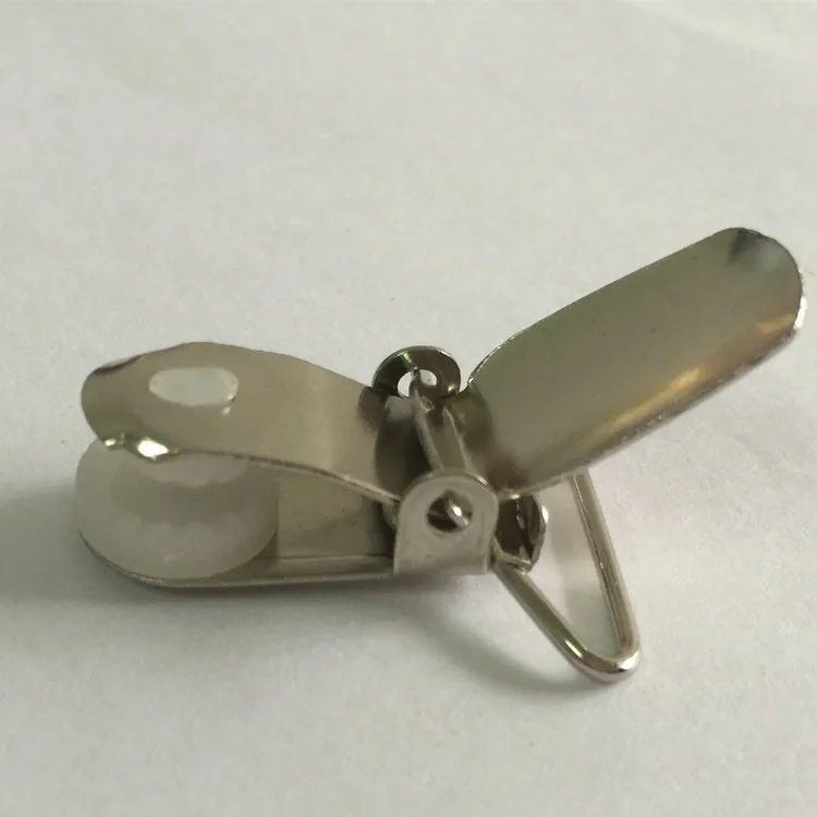 NEW 25mm Sliver Metal Clamps Suspender Pacifier Ribbon Clips Hook Holder Round Plastic Insert Duck-mouth Buckle 100 pcs/lot | Дом и сад