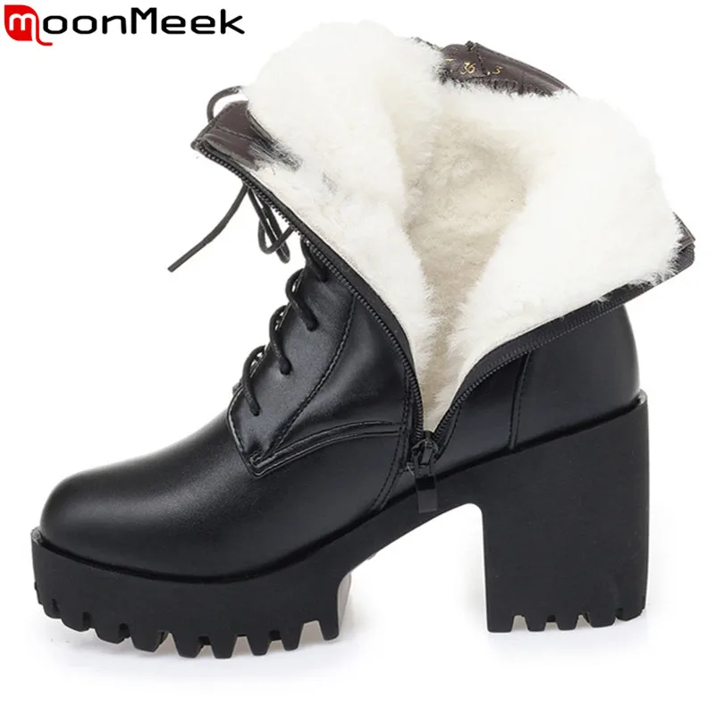 Женские ботильоны из натуральной кожи на шнуровке молнии размеры 34 42|Зимние