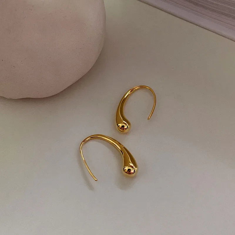Латунные с 14K золотые серьги в форме капли женские ювелирные изделия стиле панк