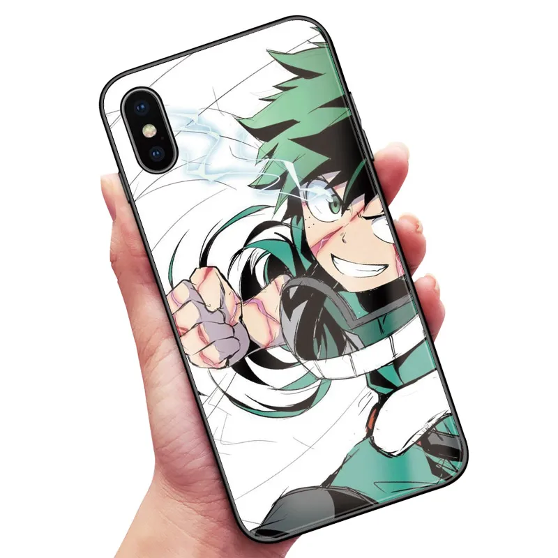 MHAA 3 My Hero Academy аниме закаленное стекло Мягкий ТПУ чехол для телефона чехол для apple iPhone 6 6s 7 8 Plus X XR XS 11 Pro MAX - Цвет: MHAA 3