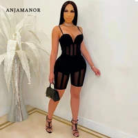 anjamanor sheer mesh patchwork strap bodycon rompers sexy jumpsuit women clothes 2021 summer club outfits playsuits d42 ch19