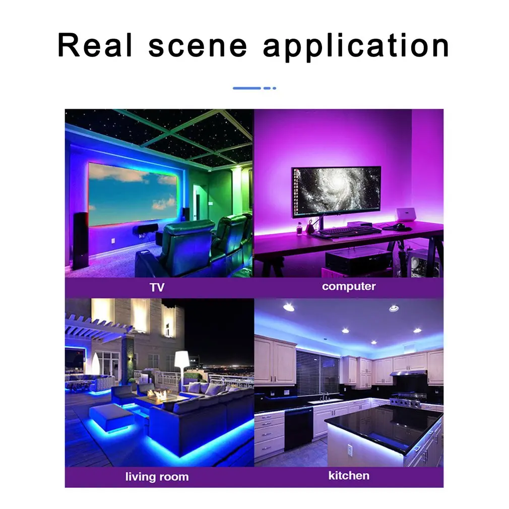 RGB Led Strip Lights With App And Control Remote USB Color Changing LED TV Backlight For Bedroom Room Kitchen Party | Дом и сад
