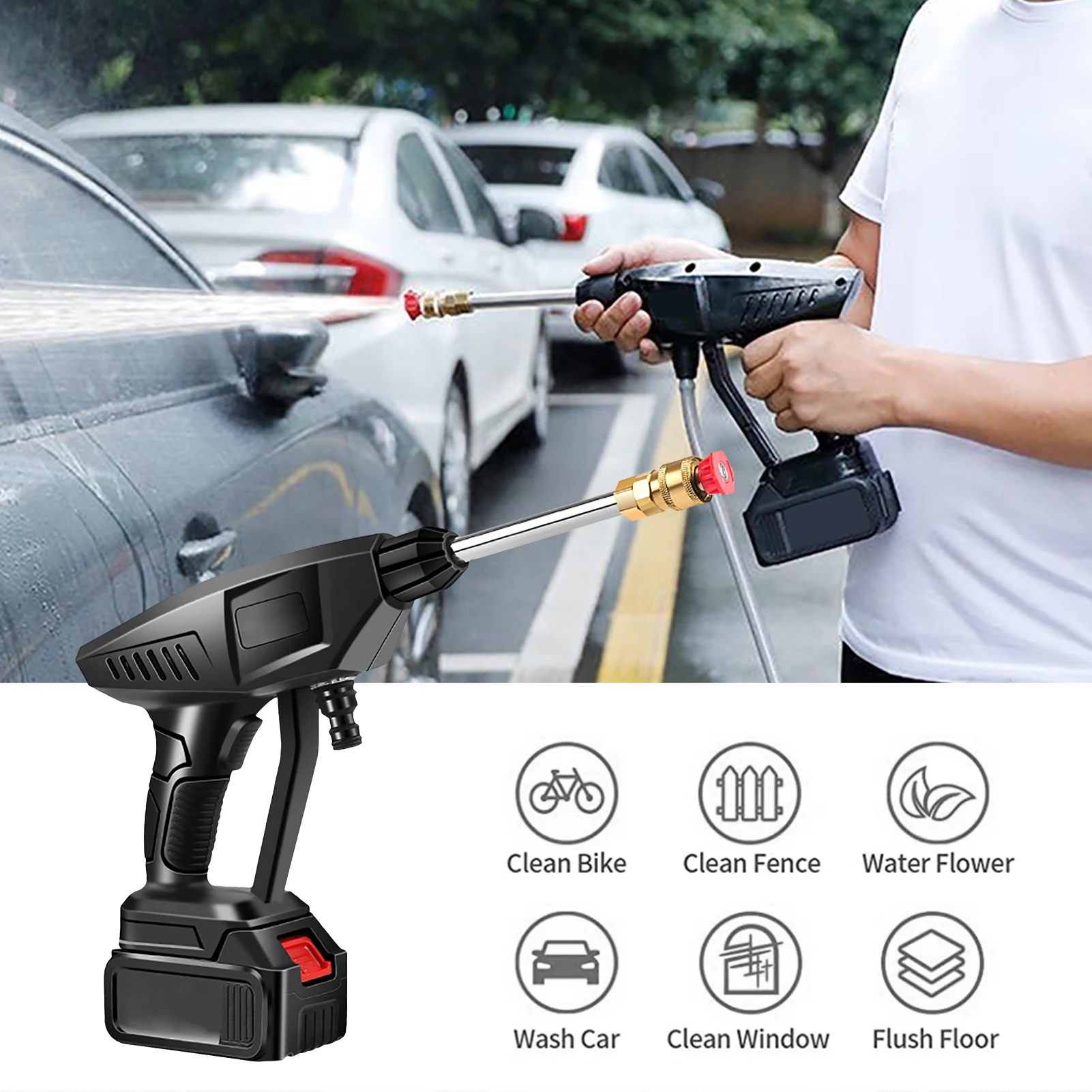 Продажа Портативный многофункциональный мойщик высокого давления, 21 в, 30 бар