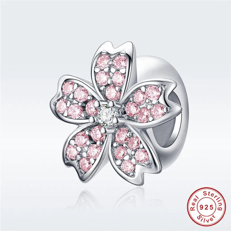 Подходит браслет в европейском стиле Серебро 925 оригинальные розовые