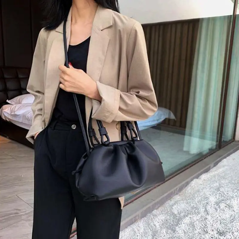 

PU Leather Crossbody Cloud Clutch Bags For Women 2020 Fashion Simple Shoulder Messenger Bag Female Travel Handbags