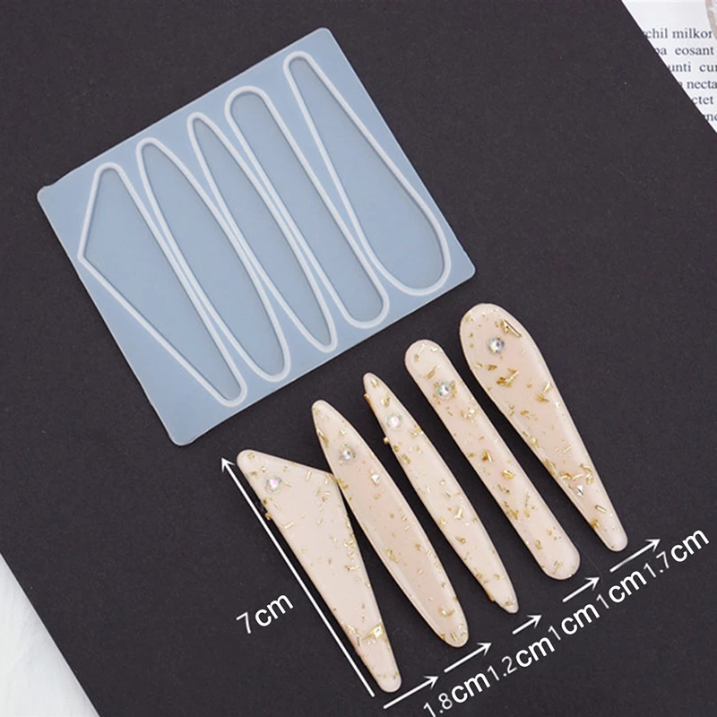 

1pcs DIY Hair Pin Mold UV Resin Molds Geometric Hairpin Molds Handcraft Silicone Mold For Resin 4styles