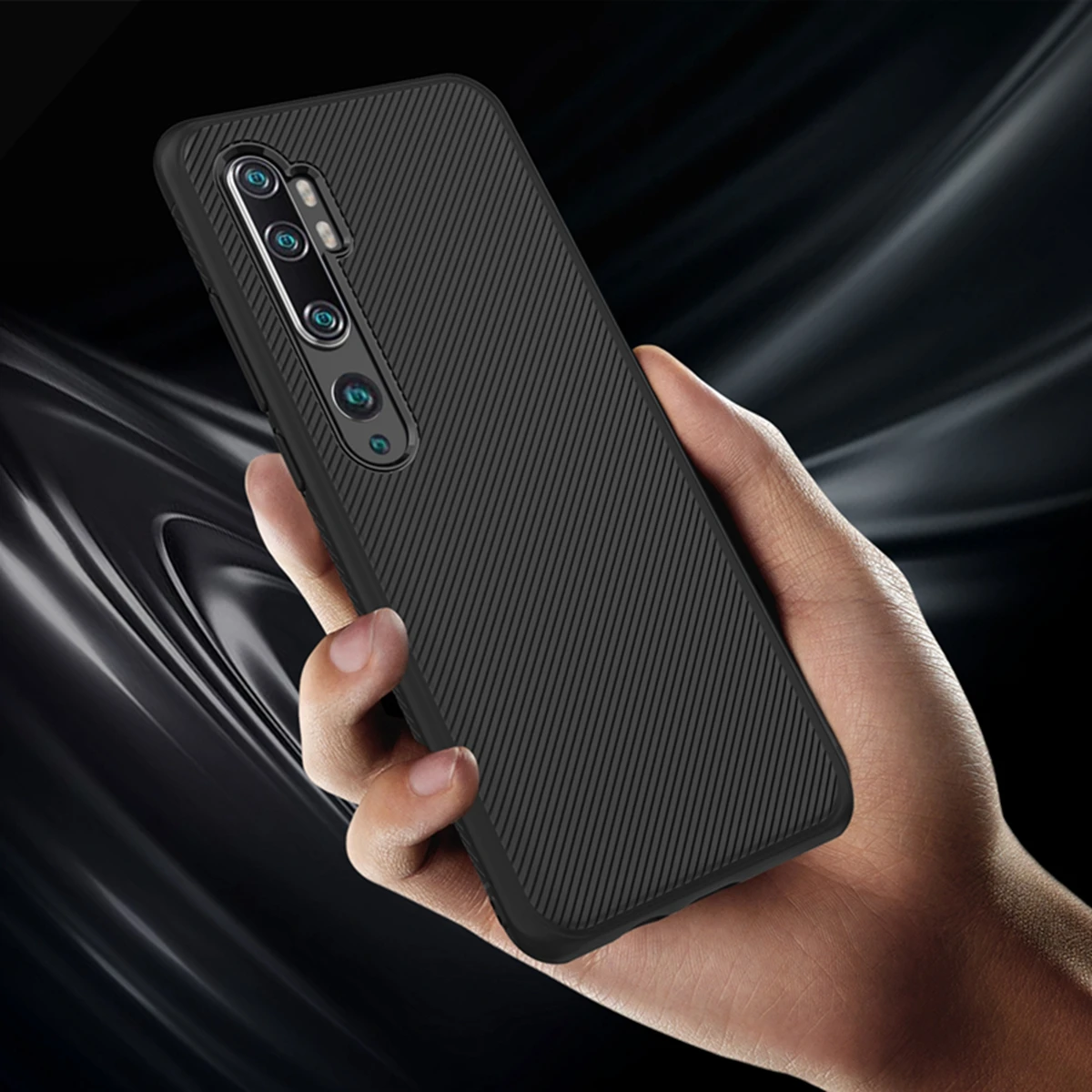 Чехол для Xiaomi Mi CC9 Pro силиконовая текстура углеродное волокно защита от царапин