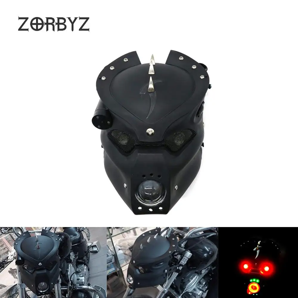 ZORBYZ черный мотоциклетный светодиодный передний головной светильник с черепом 28