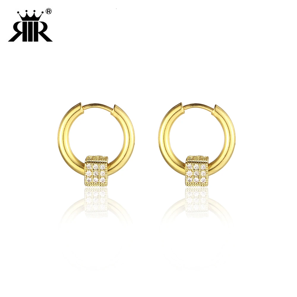 RIR Европейский Американский стиль хип хоп серьги кубики минималистичные