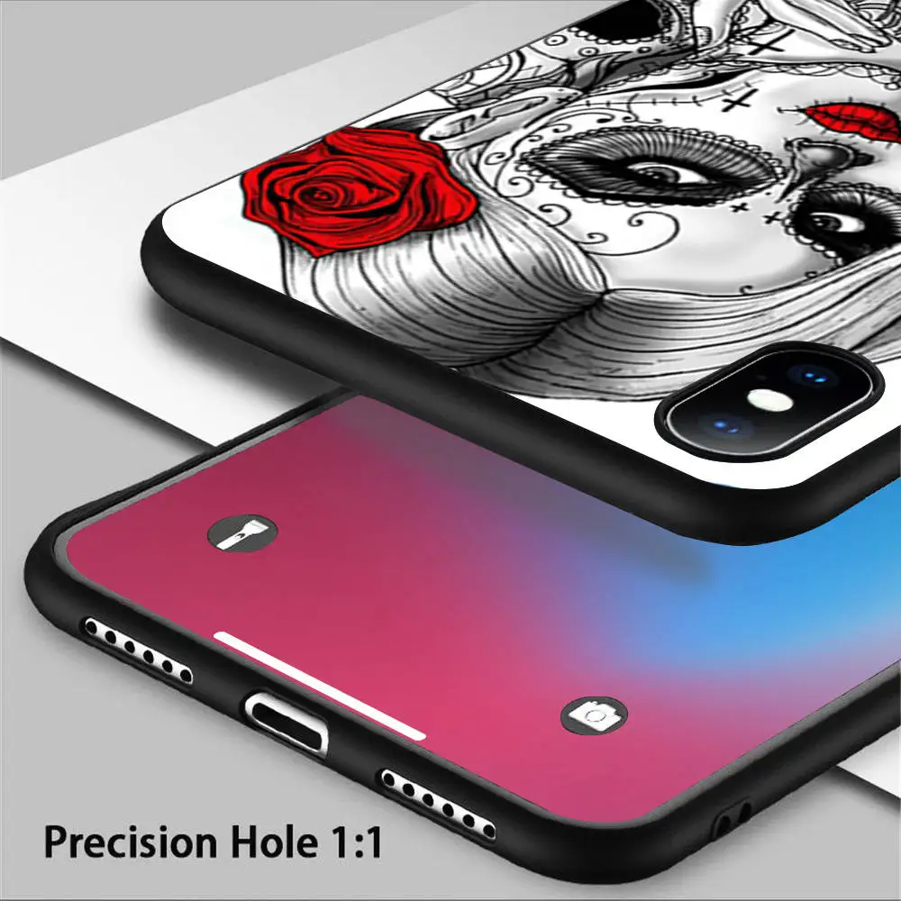 Чехол с мексиканским черепом Мягкий силиконовый чехол для телефона iPhone 11 Pro Max X 5S 6