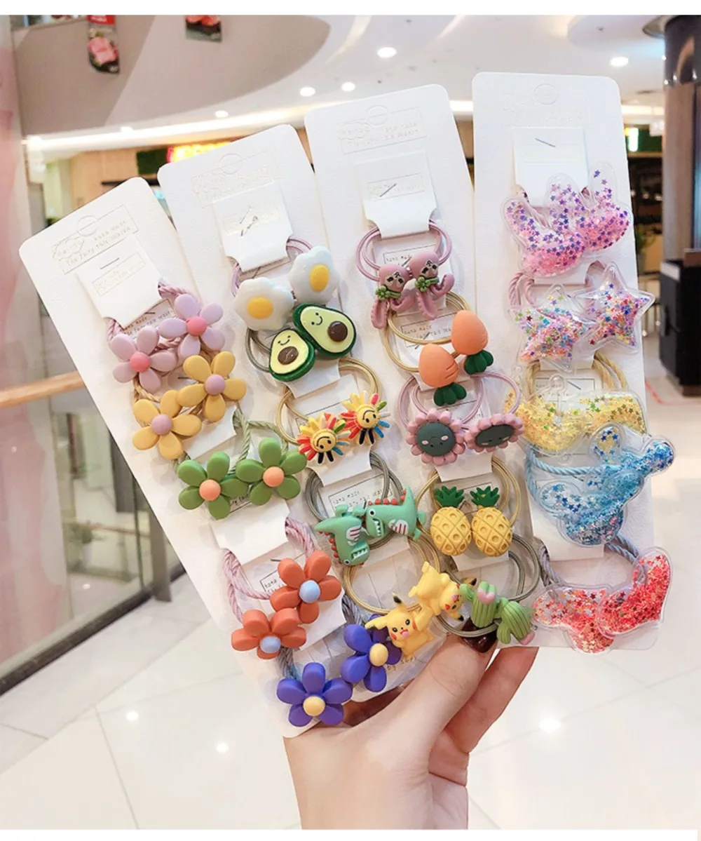 New Cute Crown Star Quicksand Scrunchies Children Girls Kids Elastic Hair Rubber Band Accessories Tie Hair Ring Rope Holder