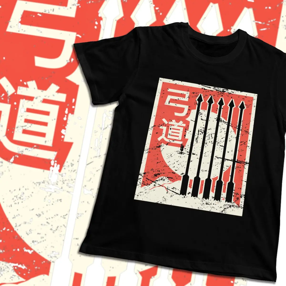 2020 print Men T Shirt Kyudo Japanese Archery Cotton Bow Arrow New Round Collar Cartoon Print Tee | Мужская одежда