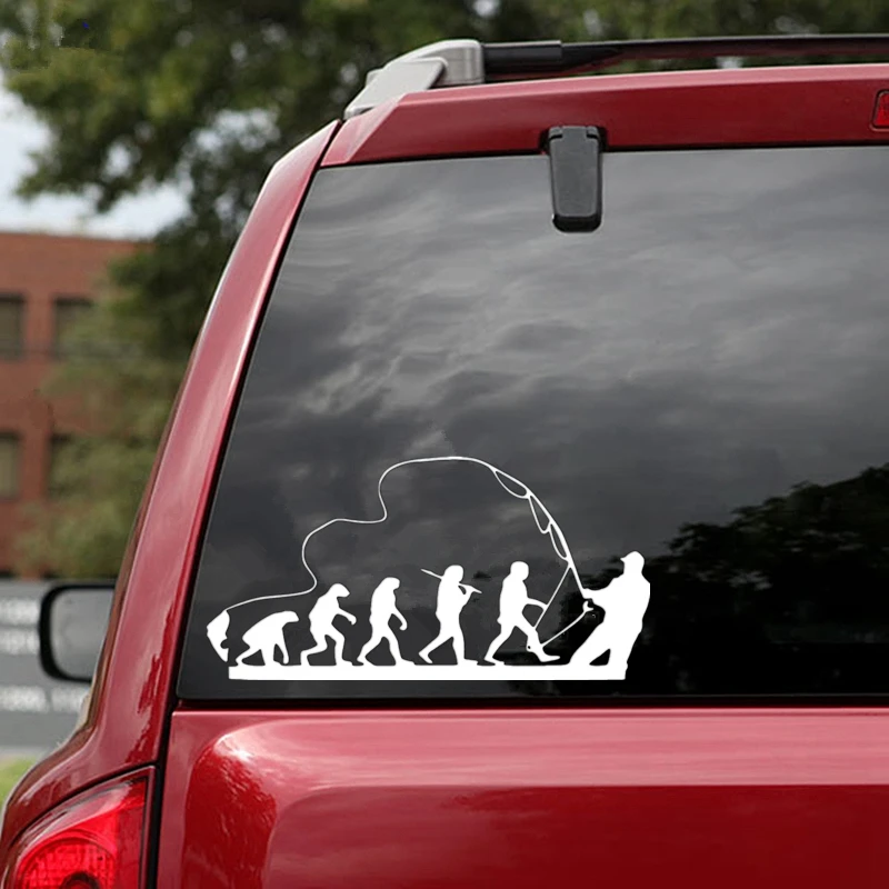

40489# Die-Cut Vinyl Decal Fisherman Evolution Car Sticker Waterproof Auto Decors on Car Body Bumper Rear Window