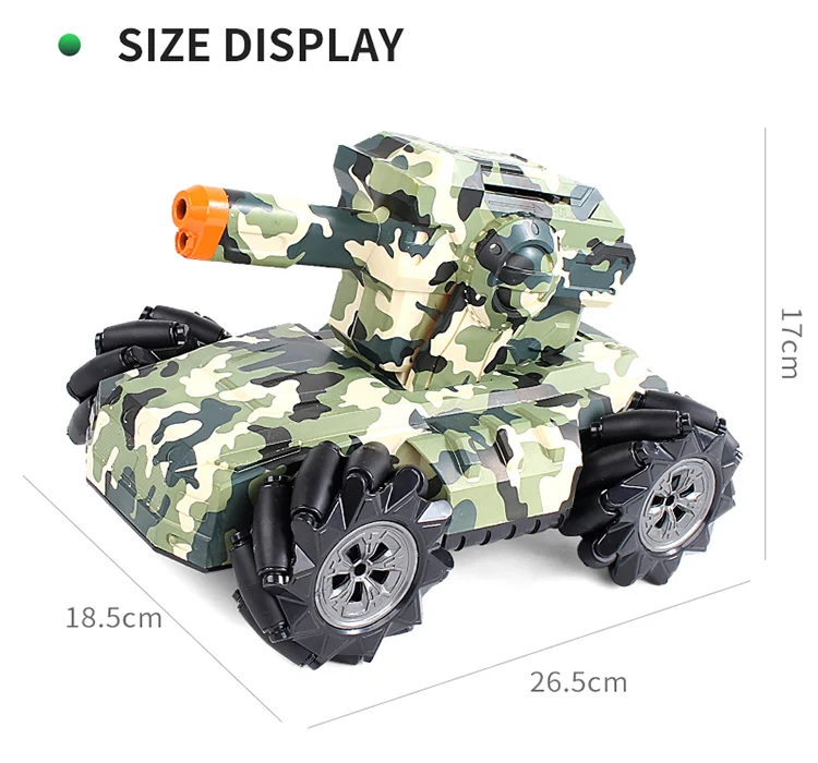 2020 Новый 4WD RC Танк 2 4G огонь воды бомбы дрейф горизонтальное движение 360 °