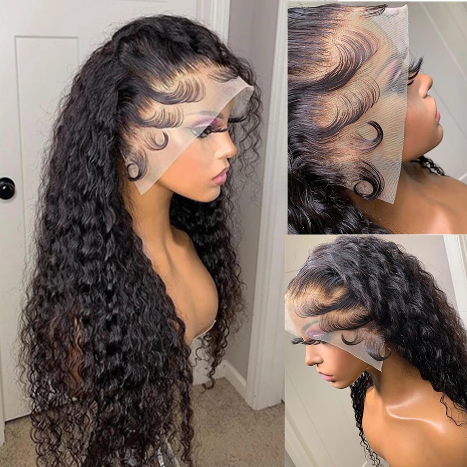 13x6 Deep Wave Frontal Wig Brazilian 5x5 Closure HD Wet and Wavy Lace Front Water Curly Human Hair Wigs For Women |