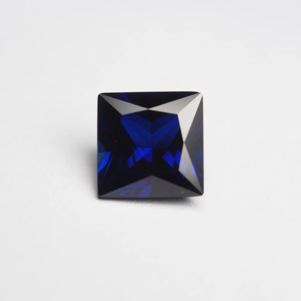 Meisidian качество 5A Квадратной Формы Огранка принцесса 5 5x5 мм Lab Royal Blue Sapphire Stone |