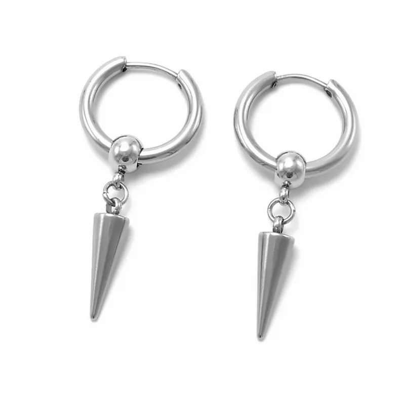 Маленькие круглые серьги из нержавеющей стали 316L в стиле панк для женщин и мужчин