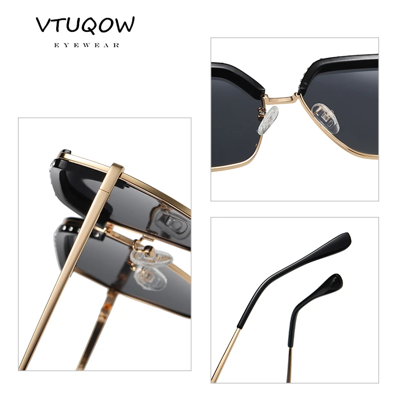 

New Retro Polarized Sunglasses Women Oversized Travel Driving Sun Glasses For Women Multilateral Designer Sunglass Female Shades