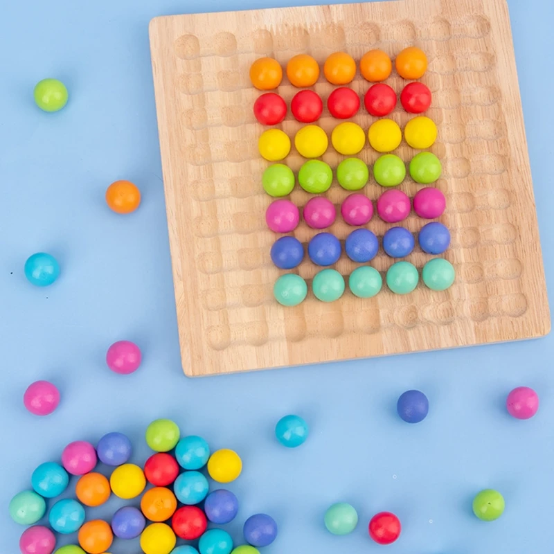 

Wooden Clip Beads Board Game Montessori Educational Wooden Toy Clip Beads Game Puzzle Board Wooden Clip Beads Puzzle