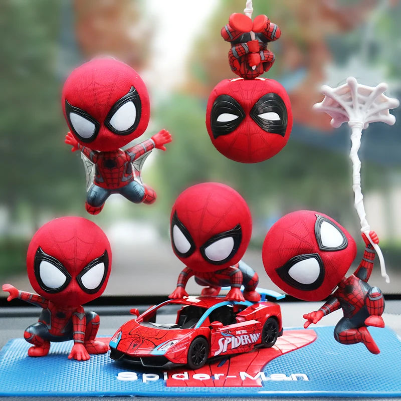 Marvel Человек паук в действии автомобиль модель человека паука трясущийся головой