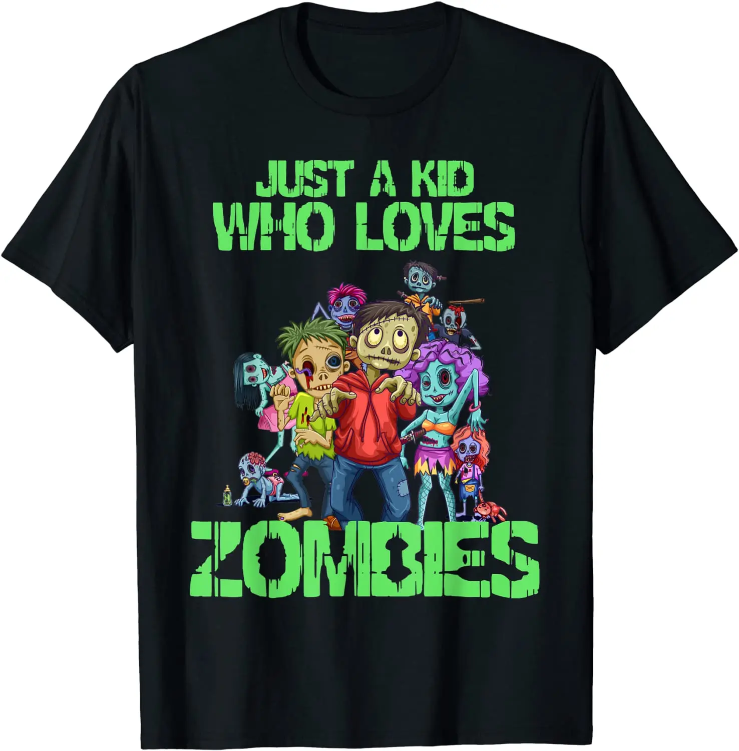 

Kids Loves Zombies Funny Zombie Halloween Gift Boys Girls T-Shirt Summer Sale Oversized T-shirt