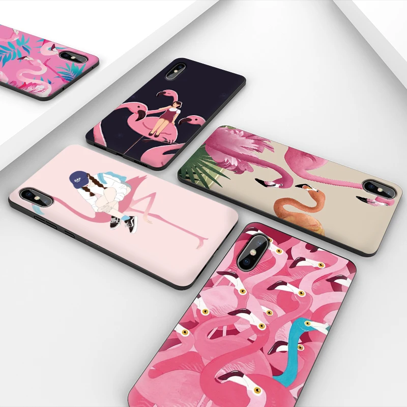 Модные Фламинговые чехол для телефона Iphone XS Max XR X 8 7 6 S Plus 11 Pro 5 s SE Силиконовый ТПУ с