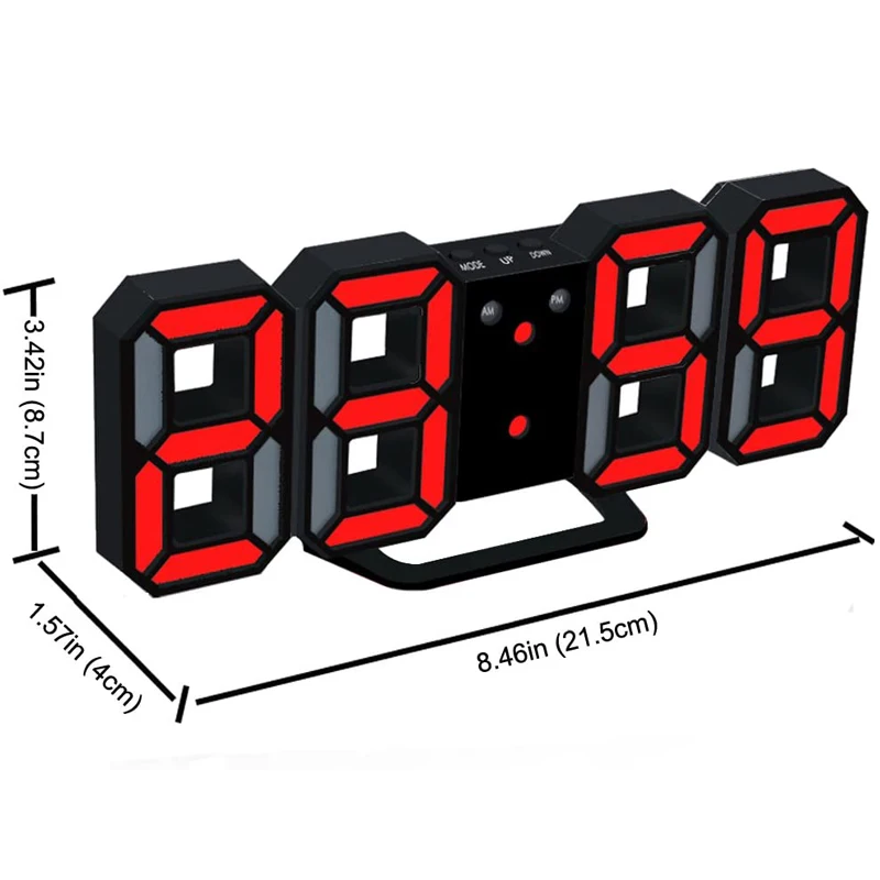 Новые 3D светодиодный настенные часы Современные цифровые настольные будильник