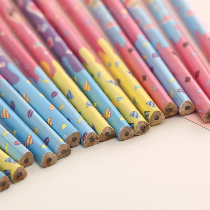 Hethrone 24 шт. животных деревянные карандаши для школы с ластиком рисования ручка