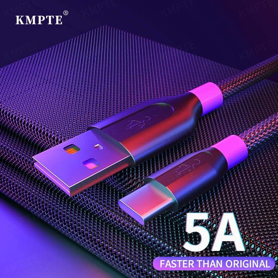 

5A USB Type C Cable 2M For Huawei P40 Pro Mate 30 20 Fast USB C Charging Data Cable Supercharge Quick Charge 3.0 Type-C USB Wire
