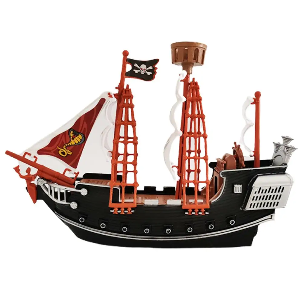 Juguete de Barco Pirata para ni&ntilde;os, adornos de decoraci&oacute;n del hogar, modelo de Barco Pirata duradero de seguridad para ni&ntilde;os-2