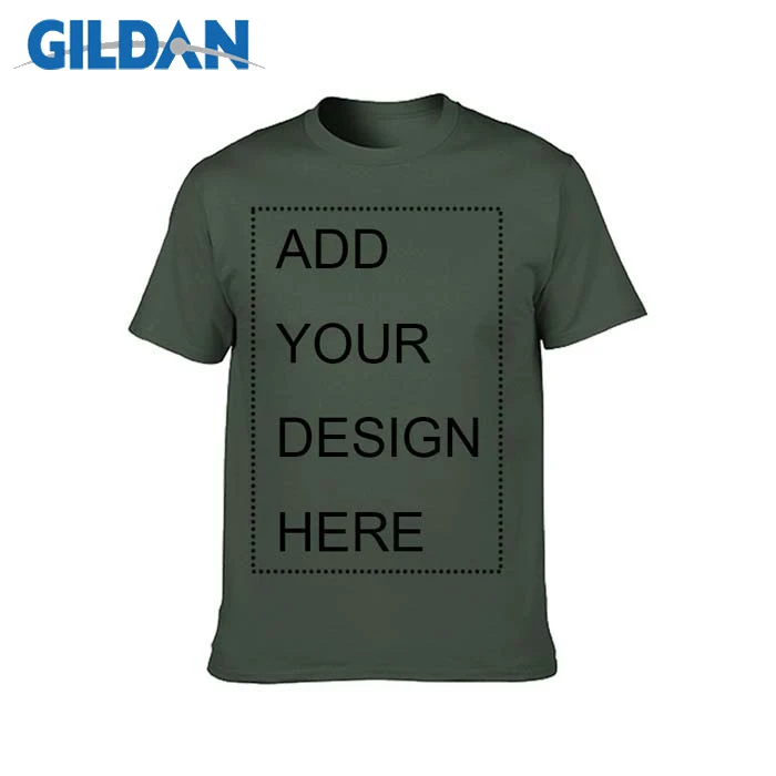 Forest Green GILDAN бренд индивидуальные мужские футболки печать ваш собственный дизайн Высококачественная дышащая хлопковая футболка для мужчин плюс размер XS-3XL - Цвет: Forest Green