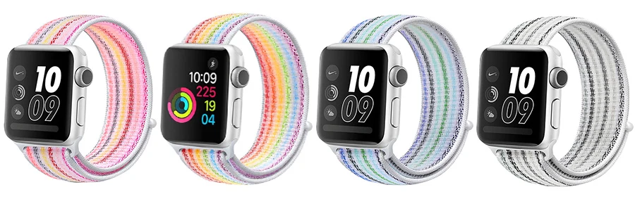 Ремешок для часов Apple Watch 4 серии 5 4 3 мягкий легкий дышащий нейлоновый спортивный ремешок 38 мм 42 мм 40 мм 44 мм Ремешки для наручных часов