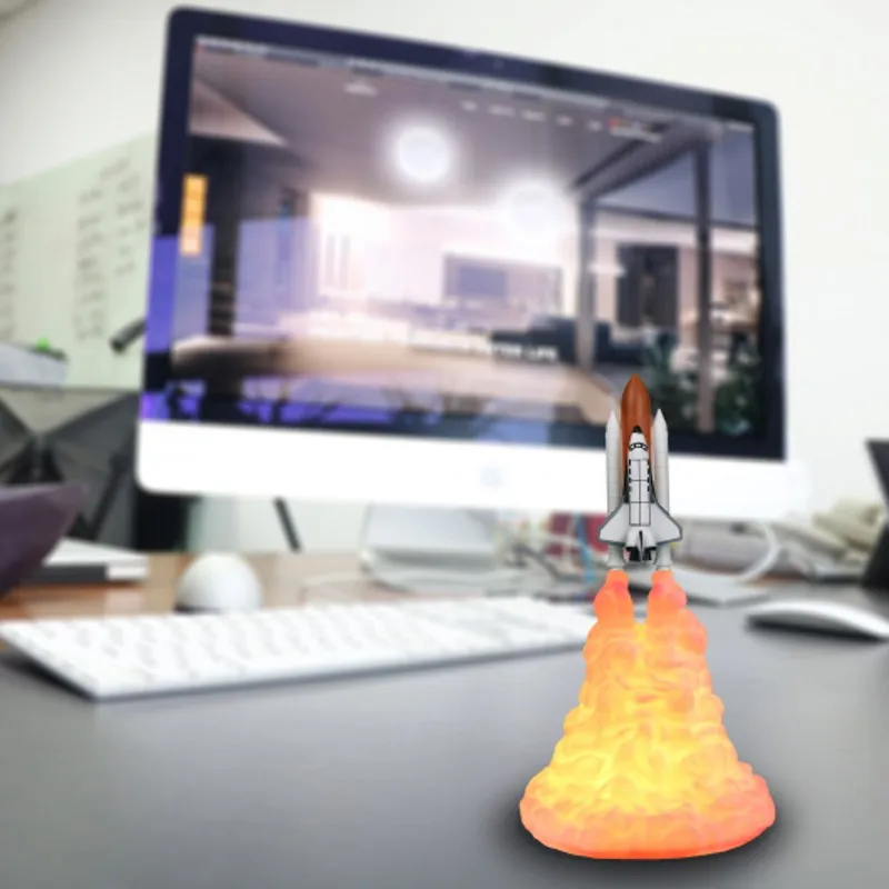 3D печать космический челнок лампа для спальни в ночной Светильник внутреннее