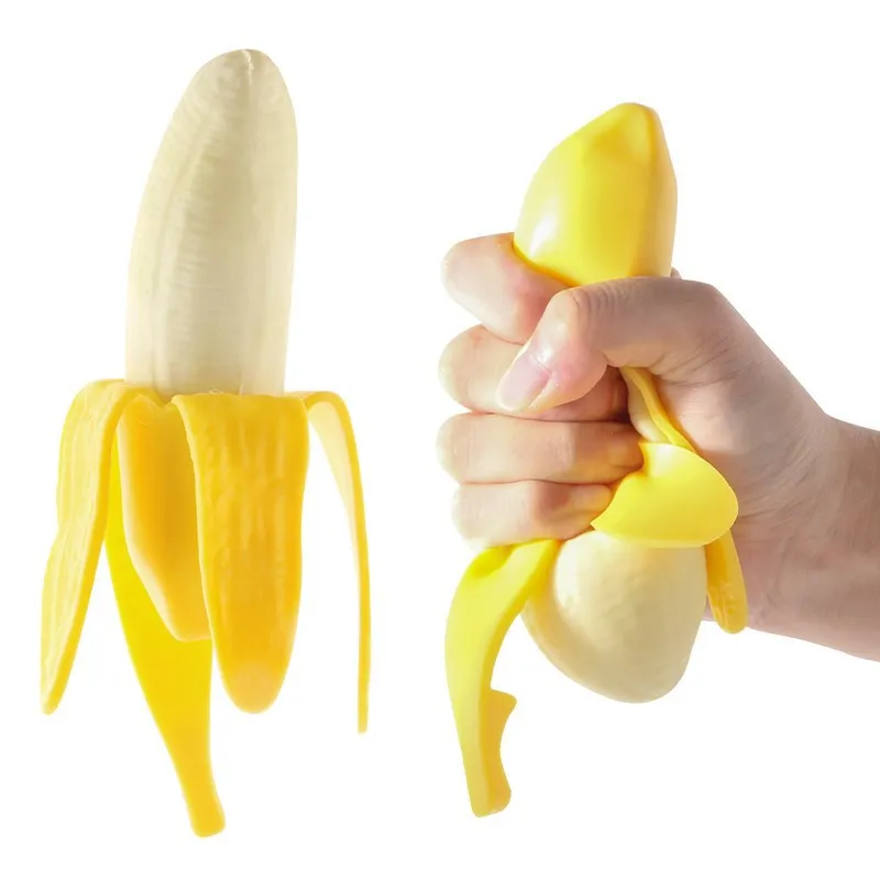 

1pc Cute Squishy Banana TRP Elastic Simulation Banana Slow Rising Squeeze Antistress Toy For Children