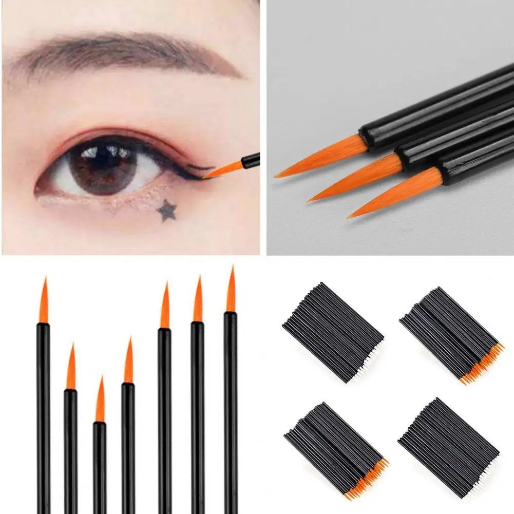 

Versatile Nail Art Brush Adjustable PP Fashion Disposable Eyeliner Brush Eyeliner Pen Brush Eyeliner Wand 50Pcs/Set