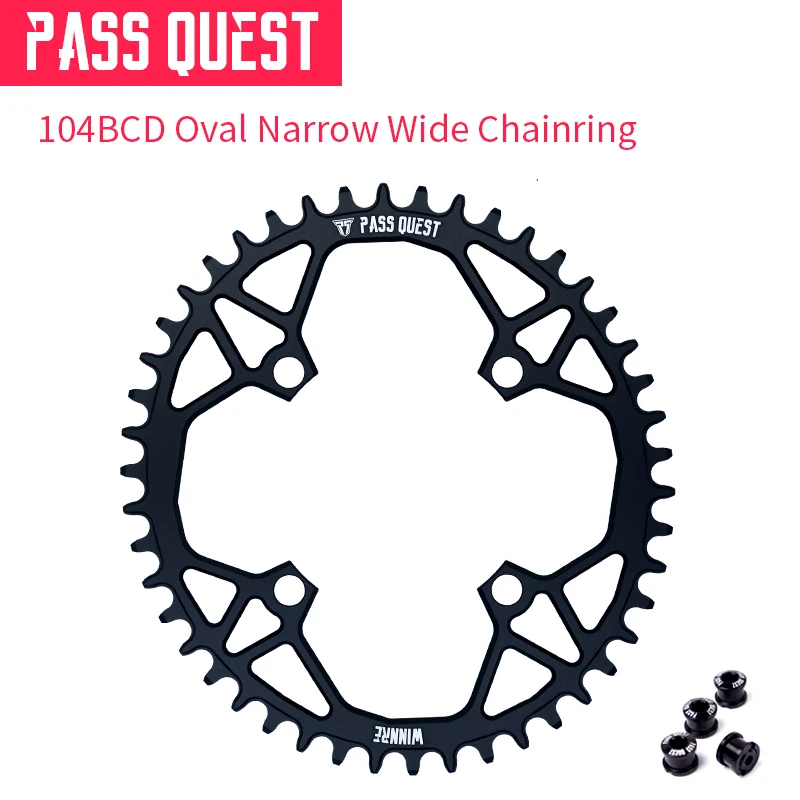Pass Quest 104bcd Mtb овальная узкая широкая цепь/цепное кольцо 32t 48t велосипедная колесо