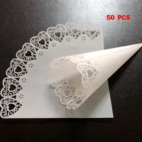 50pcsset cut love heart lace laying candy wedding party favors confetti cones paper cone home decoration supplies