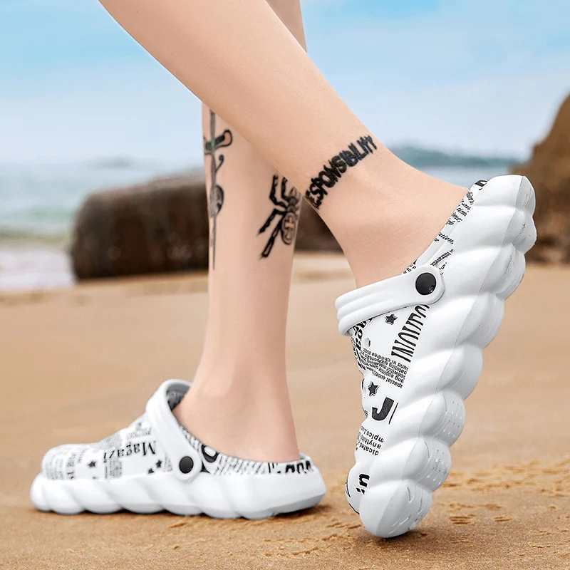 

Bathroom Sandals Sandalen Man Men Sandals Garden Shoes Ventilation Thick Bottom Antiskid Summer Beach Mens Outdoor