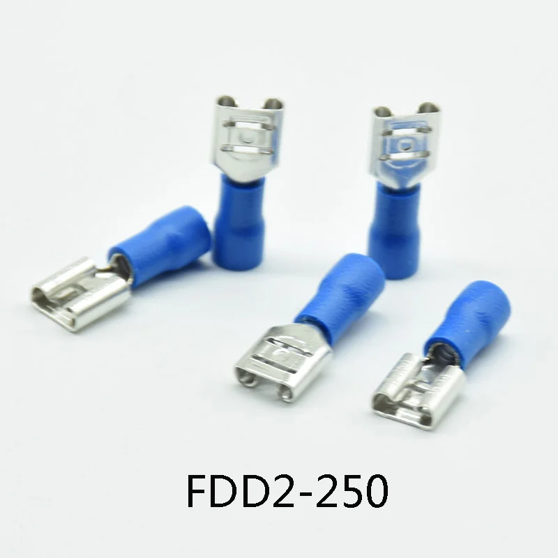 50 шт./упак. FDD 2 5-250 FDD2-250 женский изолированный Электрический обжимной терминал для