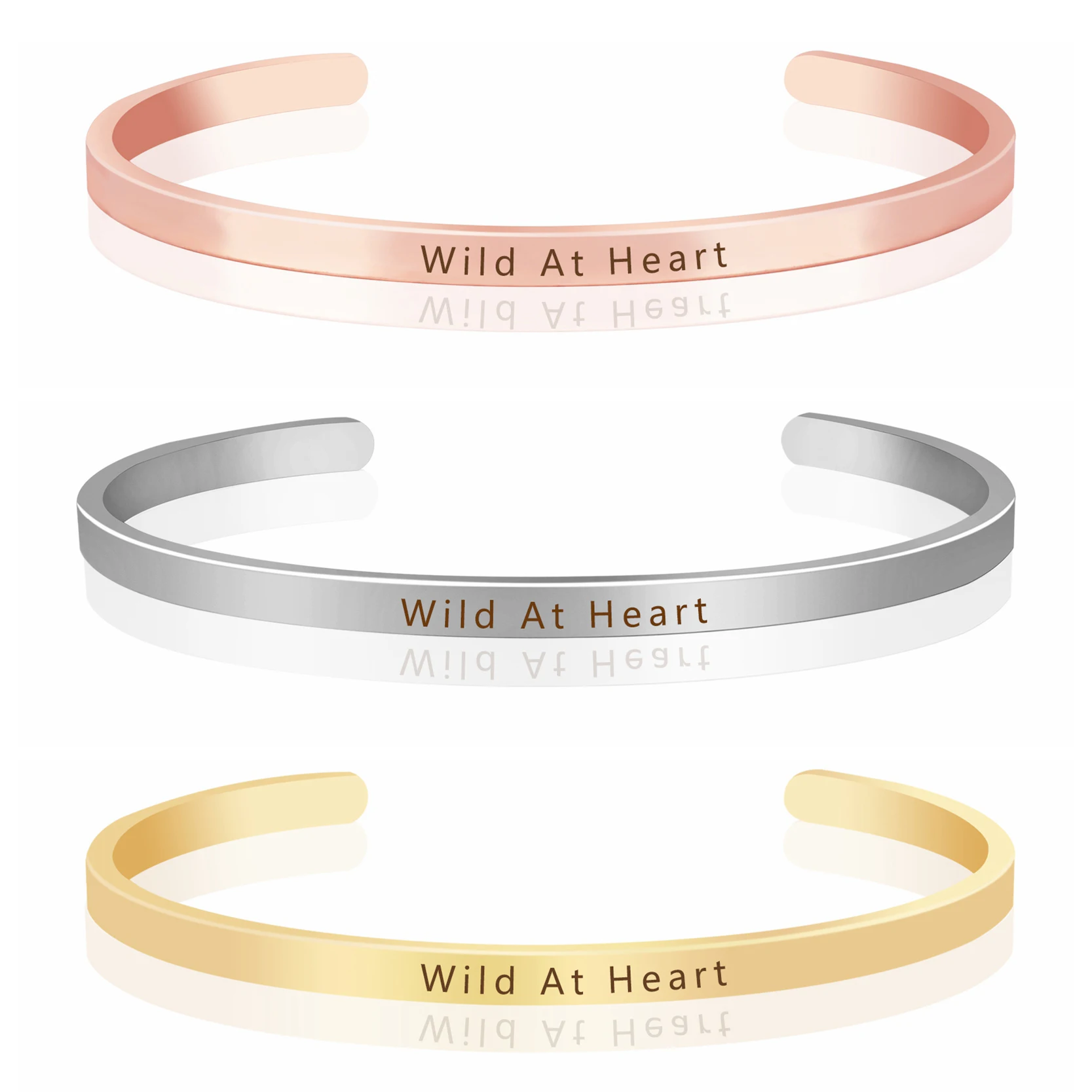 Wild At Heart браслеты для мужчин и женщин ручной штампованный Браслет манжета