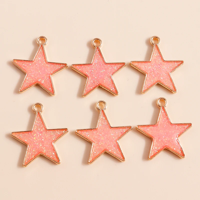 10 шт. Красивые Красочные Подвески с блестками в виде звезд для изготовления
