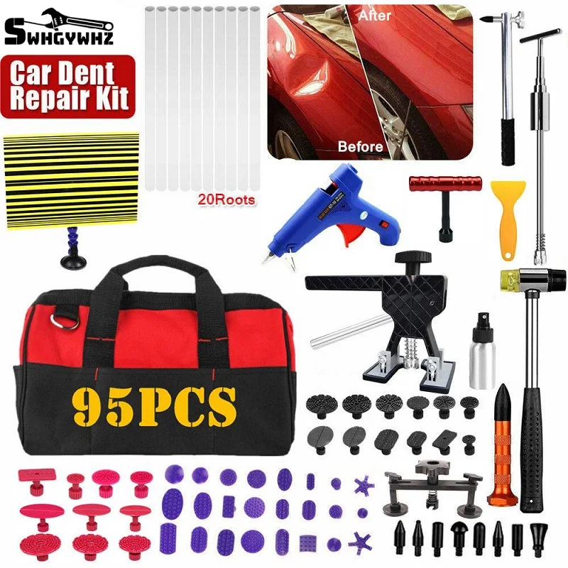 Preço 95 Pçs Auto Dent Extrator Kit-paintless Dent Reparação De Carro Removedor De Danos Causados Por Granizo Ferramenta De Reparo Do Corpo Do Carro Kit Para Ding Carro Granizo Dent Remov